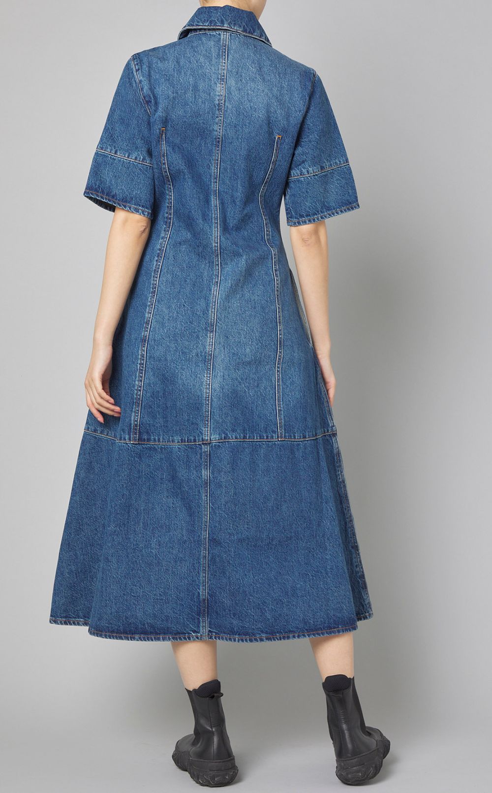 *関税・送料込み*【PATOU】デニムミディワンピース CO|ウォッシュドデニムミディワンピース