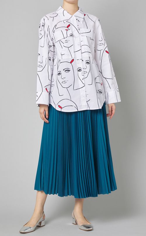 コットンフェイスプリントシャツ