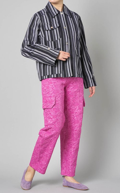 フラワージャガードカーゴパンツ