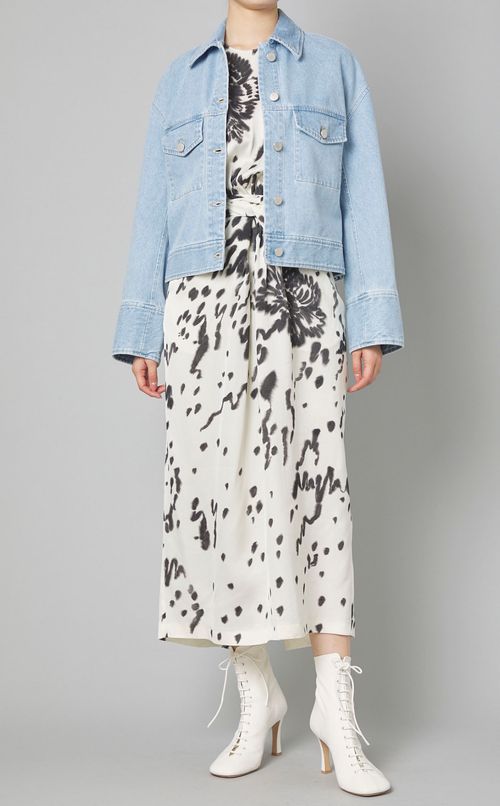 プリントドレープノットワンピース