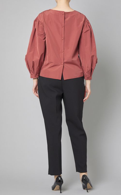 タフタギャザースリーブブラウス