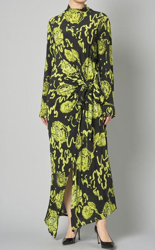 プリントノットディテールワンピース