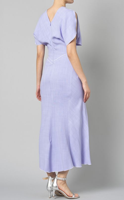 ギャザーウエストミディワンピース