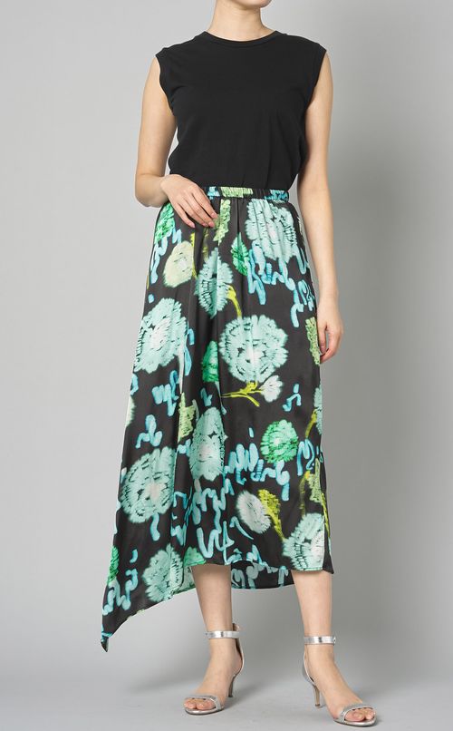 ネオンフラワープリントスカート