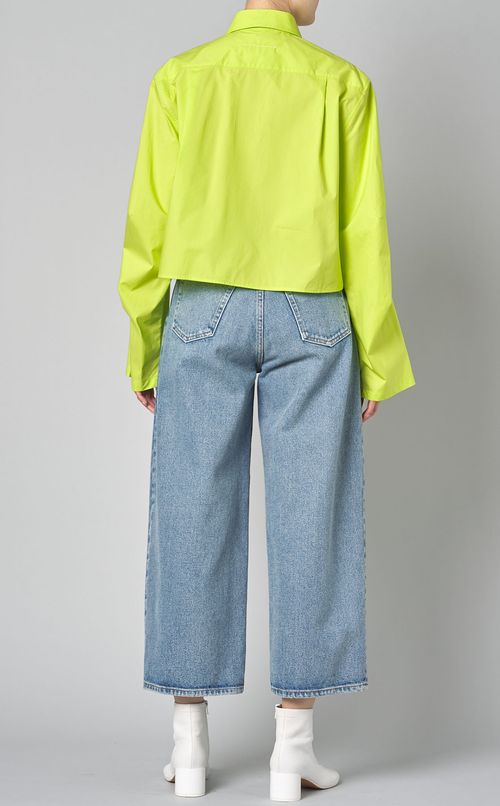 ウォッシュドクロップドデニムパンツ