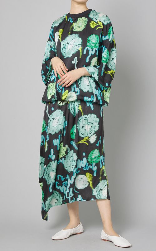 ネオンフラワープリントスカート