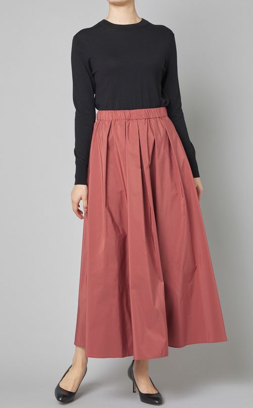 タフタギャザーフレアスカート