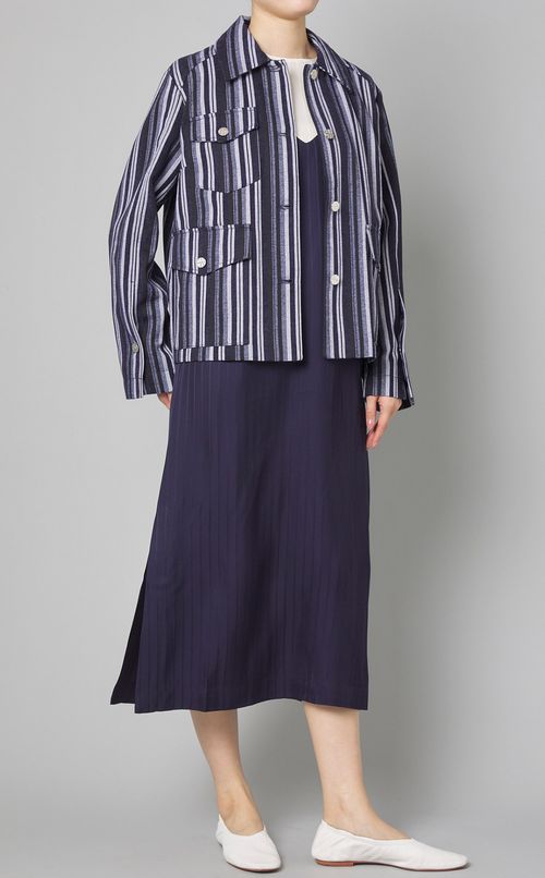 ストライプパッチポケットブルゾン