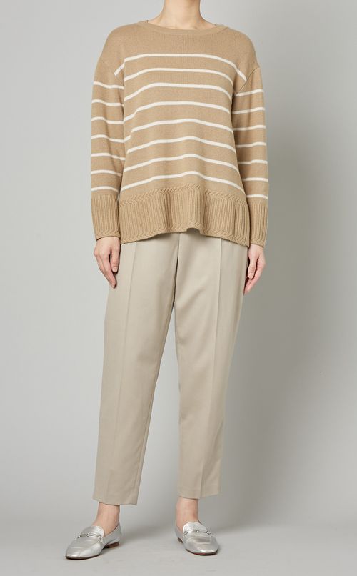 ウールボーダーニットプルオーバー