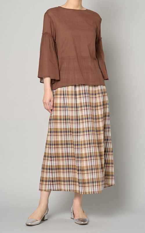 ランダムチェックロングスカート