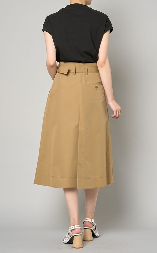 チノプリーツベルデッドミディスカート