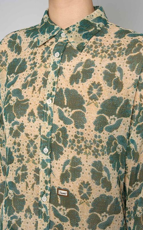 フラワープリントロングスリーブシャツ