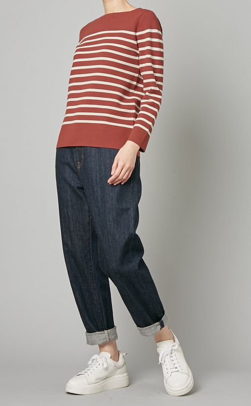 ミラノリブボーダーニットプルオーバー