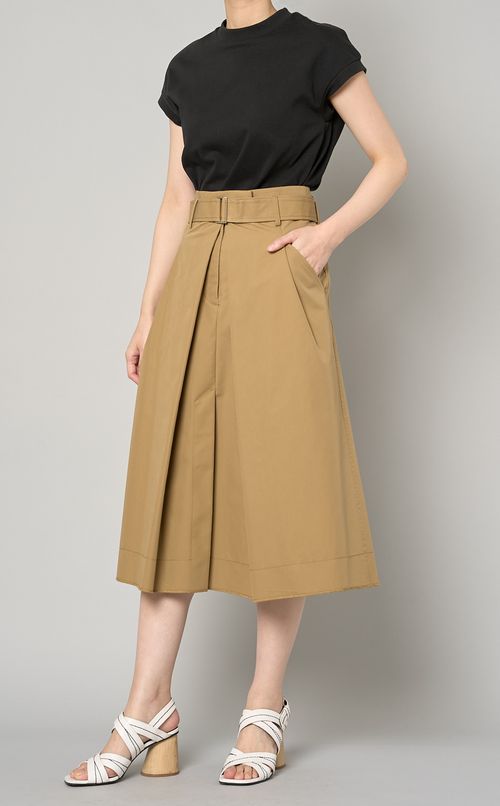 チノプリーツベルデッドミディスカート