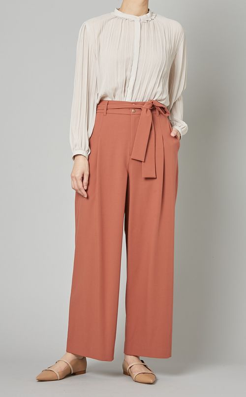 プリーツジョーゼットブラウス