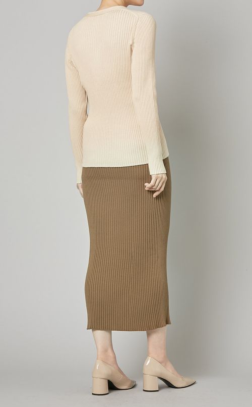 ワイドリブニットスカート