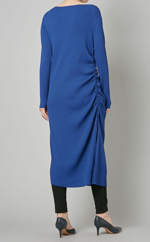 サイドギャザーアシンメトリーワンピース