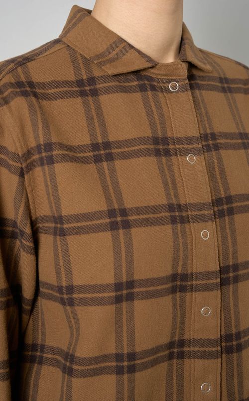 起毛チェックブラウス