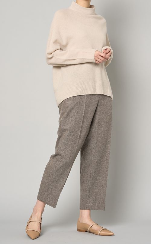 ツイードコクーンワイドパンツ