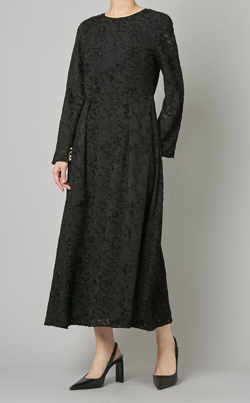 ジャガードパイピングドレス