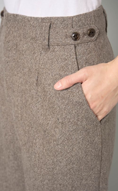 ツイードコクーンワイドパンツ