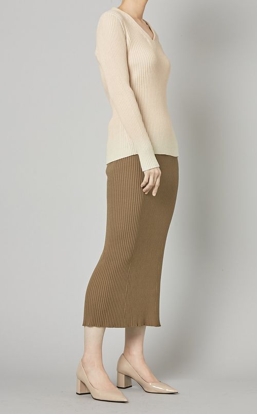 ワイドリブニットスカート
