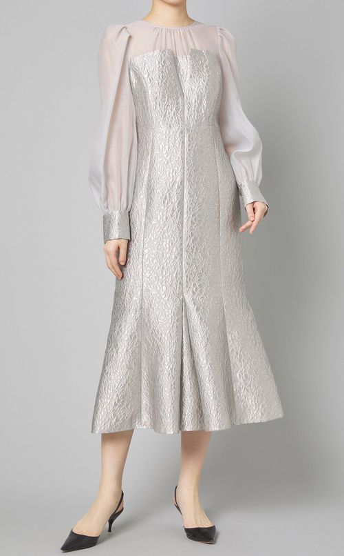 フラワージャガードマーメイドワンピース