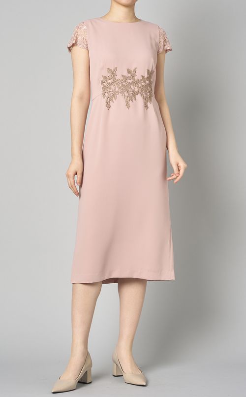 ラッセルレースフレンチスリーブドレス