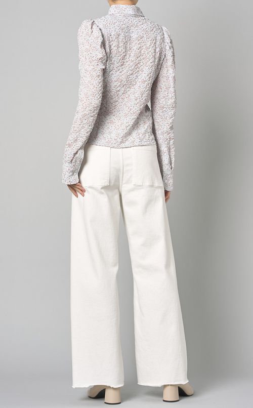 フラワーパフスリーブシャツ