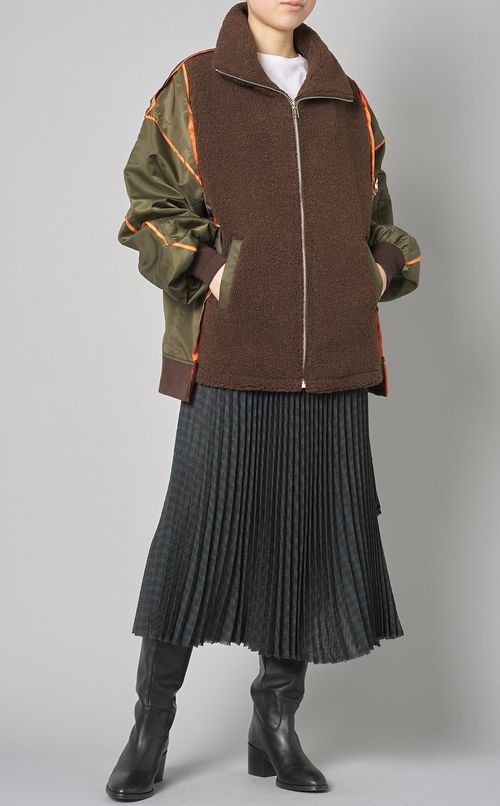 イレギュラーヘムチェックプリーツスカート