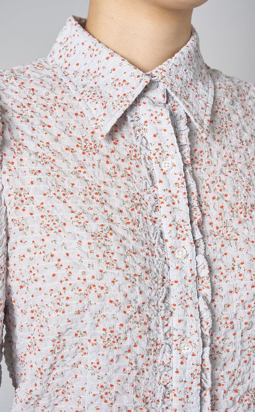 フラワーパフスリーブシャツ