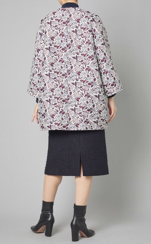 ジャガードノーカラーコート