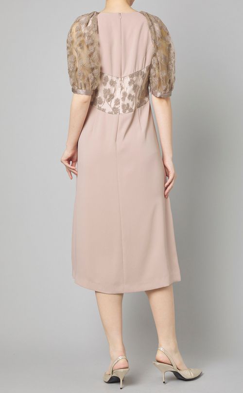 フラワーチュールパフスリーブワンピース