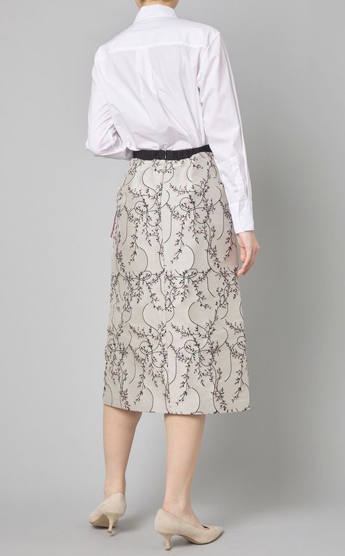 フラワージャガードペプラムスカート