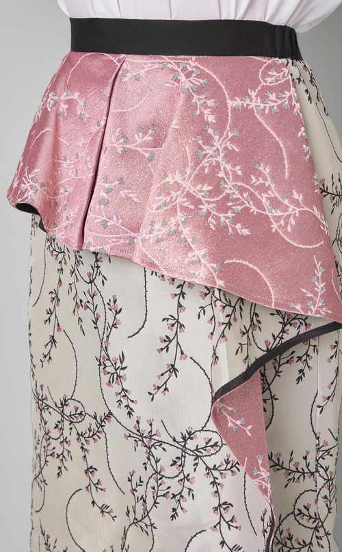 フラワージャガードペプラムスカート