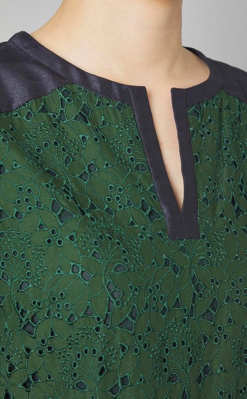 ボタニカルレースキーネックワンピース