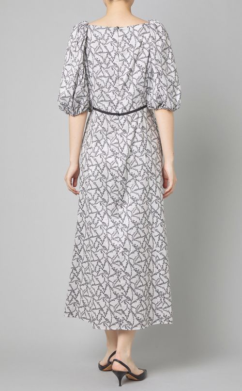 ジャガードパフスリーブワンピース