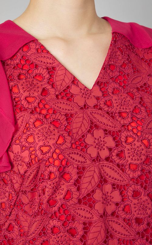 カットレースラッフルワンピース