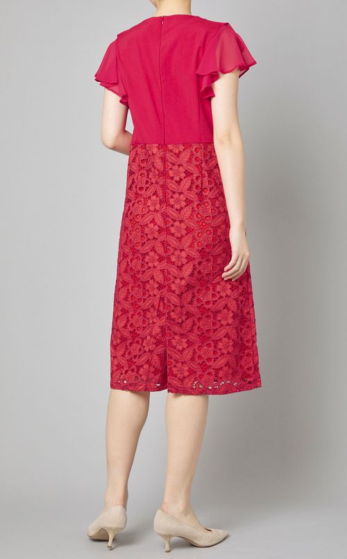 カットレースラッフルワンピース