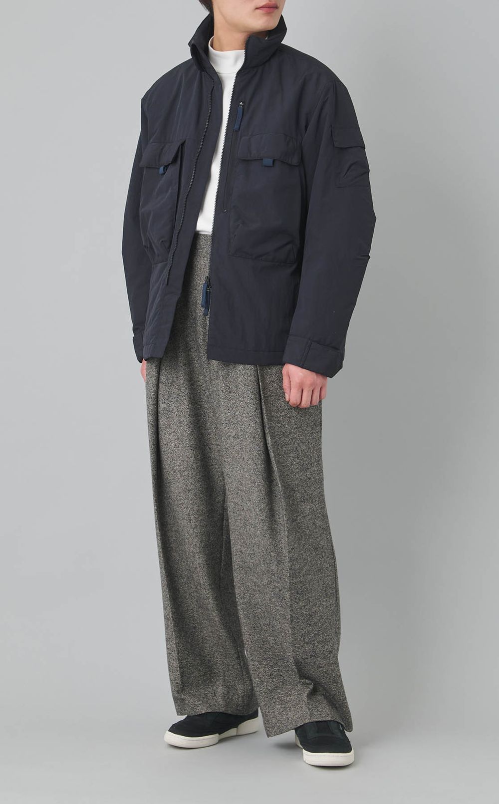 デュアルツイードダブルタックパンツ