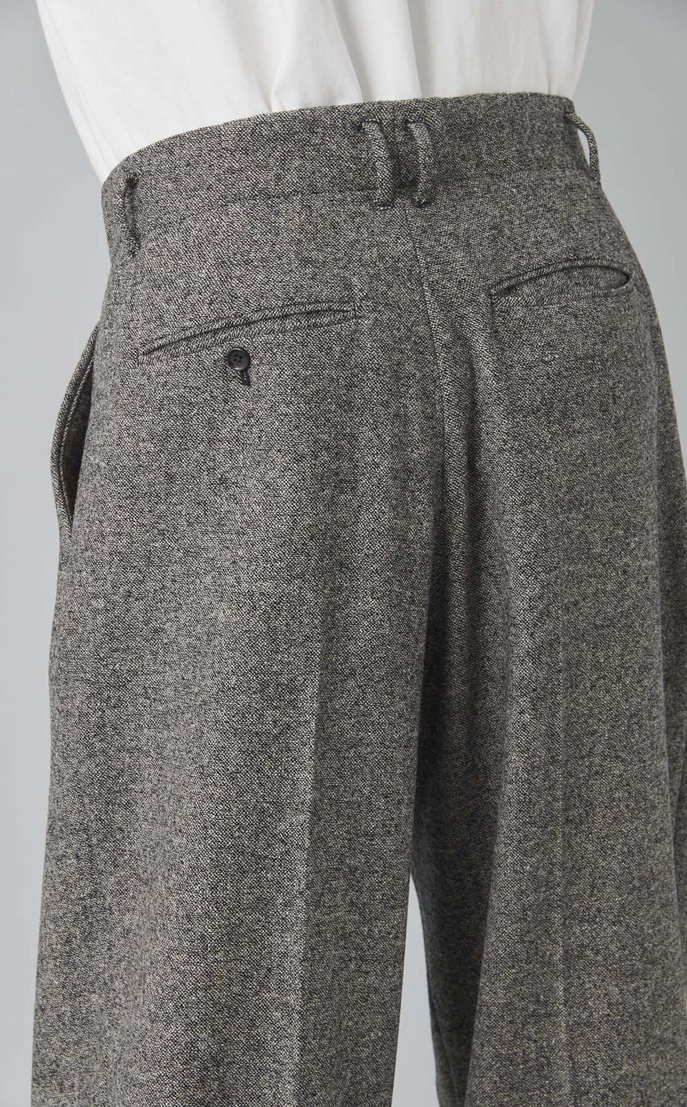 デュアルツイードダブルタックパンツ