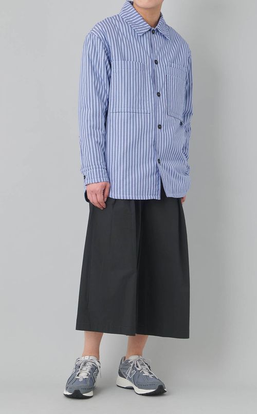 ストライプパデッドオーバーシャツ