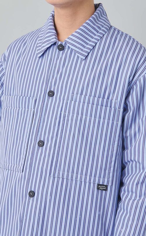 ストライプパデッドオーバーシャツ