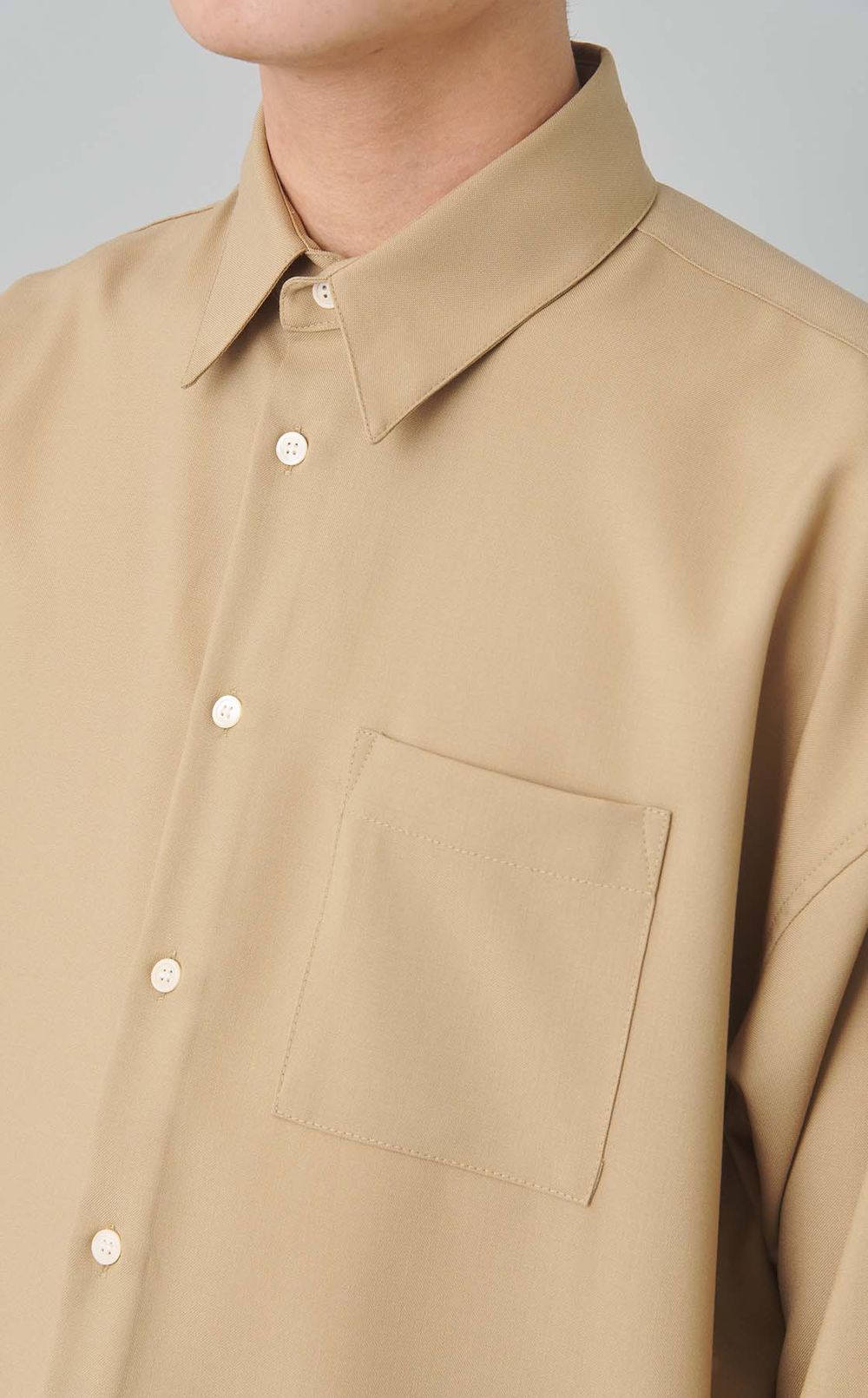 トロピカルウールロングスリーブシャツ