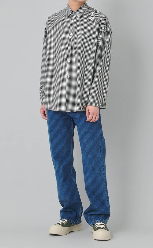 ギンガムチェックライトウールシャツ