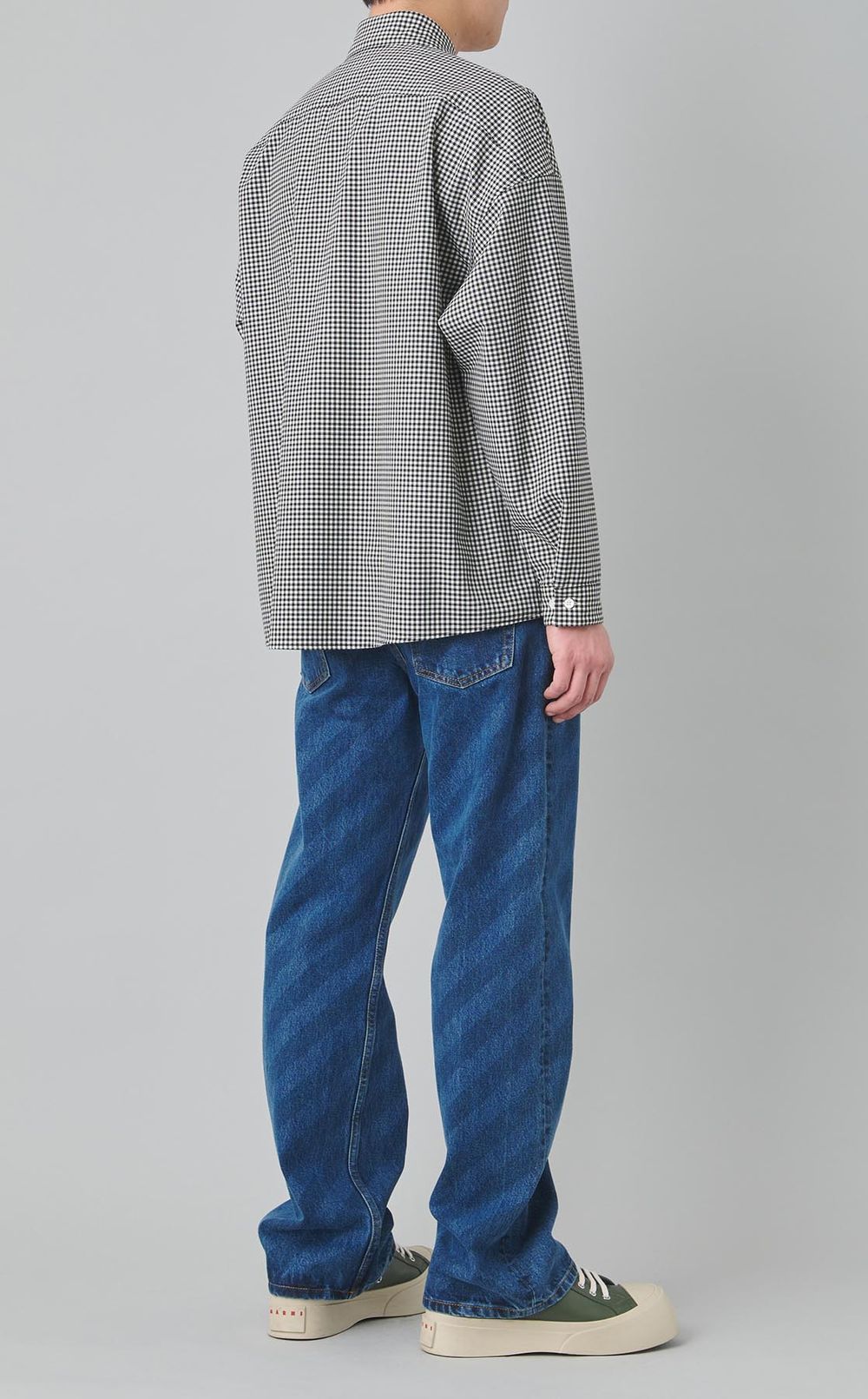 ギンガムチェックライトウールシャツ