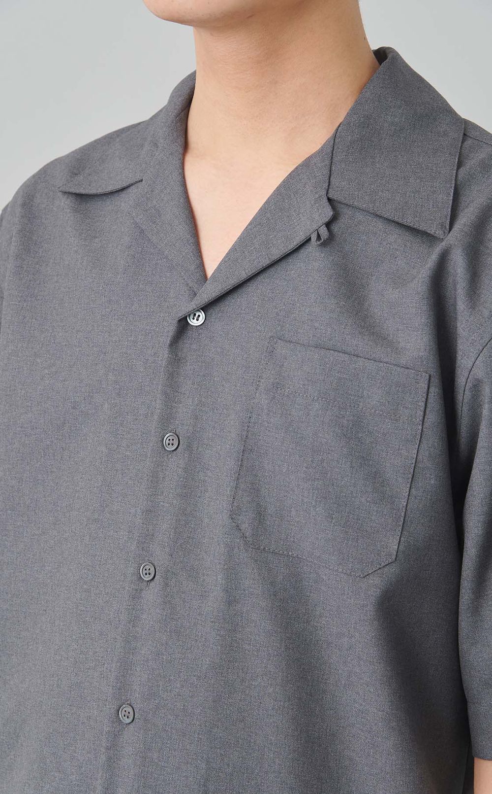 トロピカルウールショートスリーブシャツ