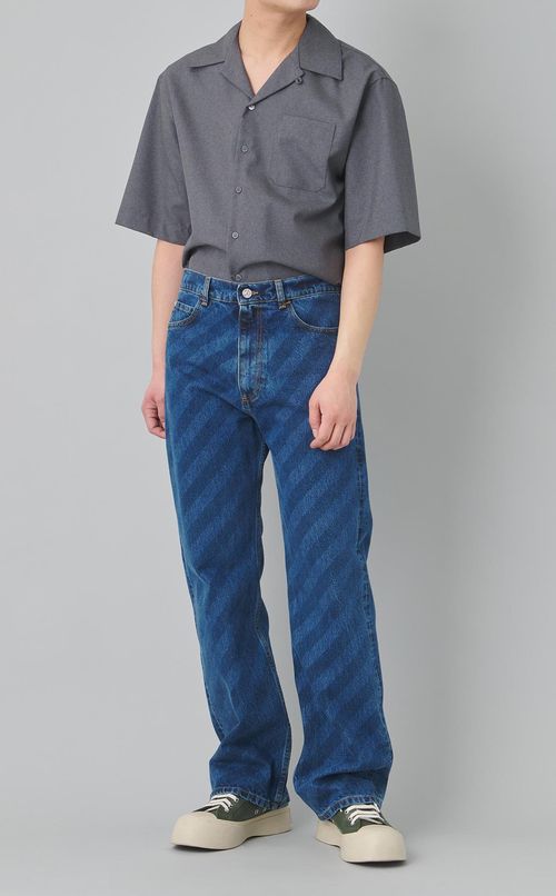 ストライプウォッシュドデニムパンツ