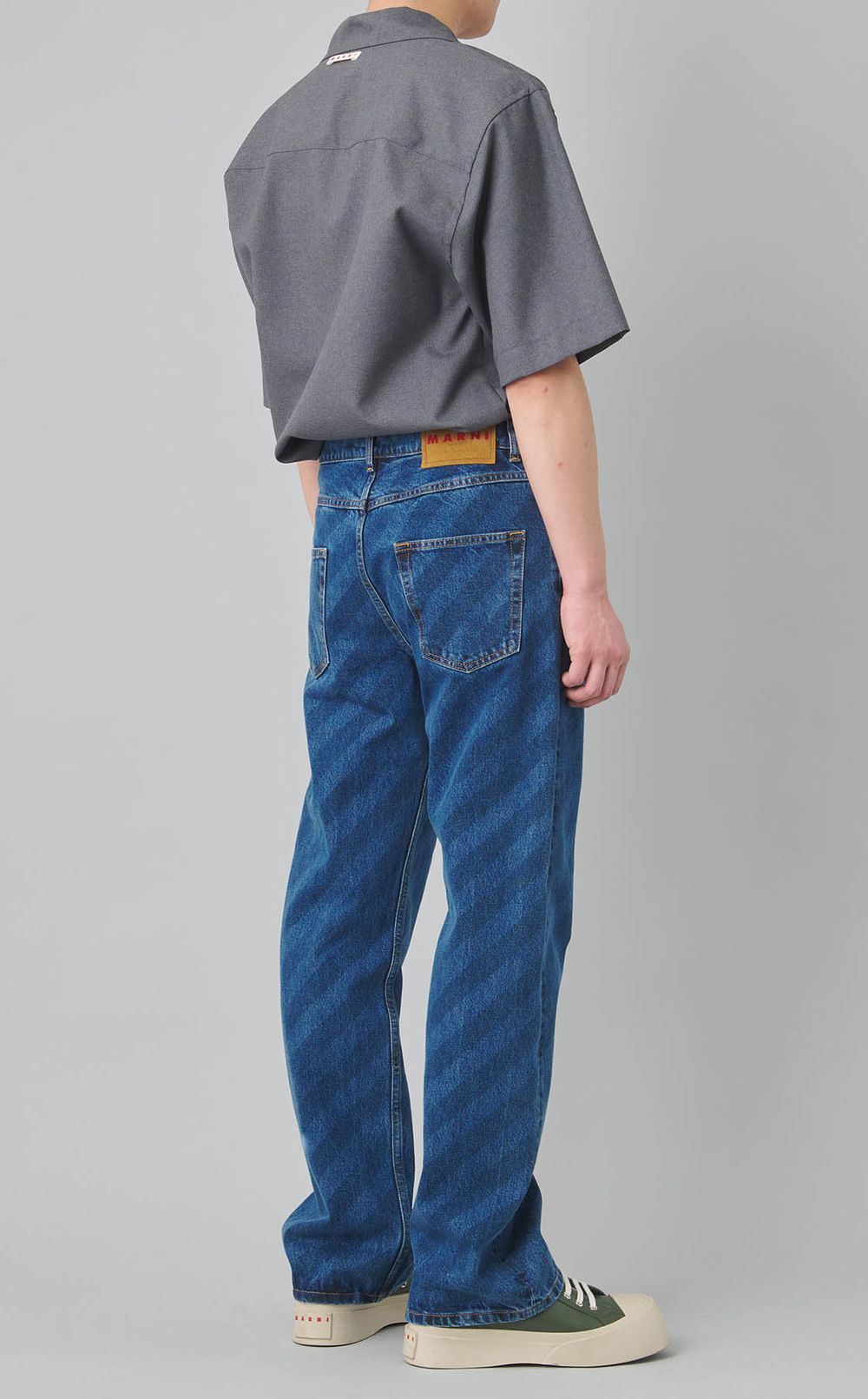 ストライプウォッシュドデニムパンツ