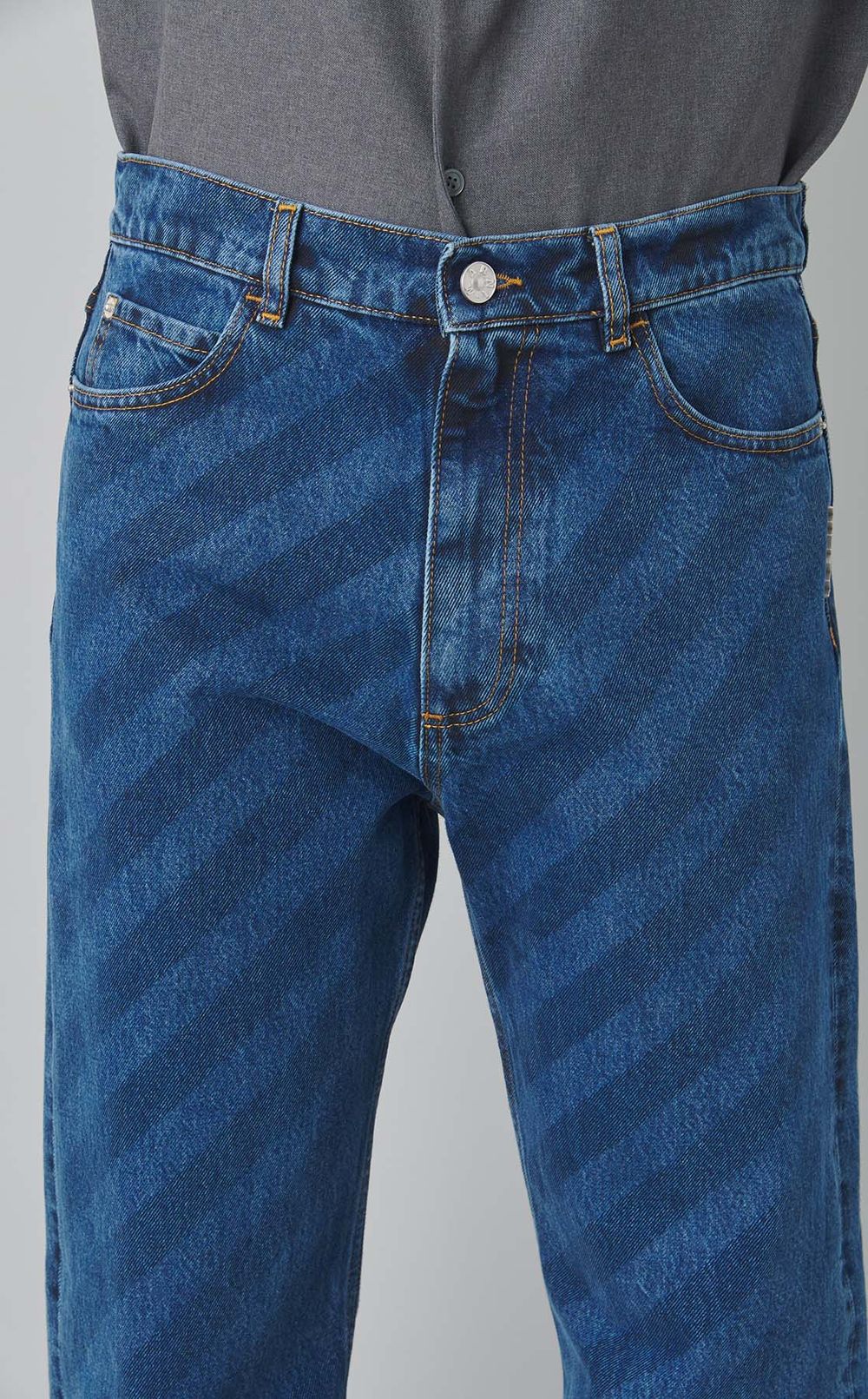 ストライプウォッシュドデニムパンツ